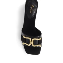 Comfort Heeled Slip-On Mules - Black