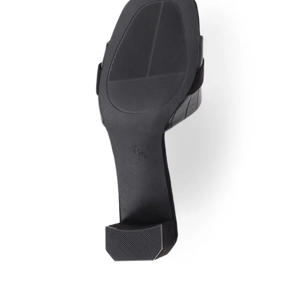Comfort Heeled Slip-On Mules - Black