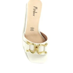 Comfort Heeled Slip-On Mules - White