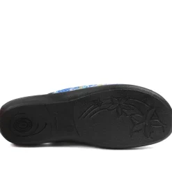 Comfort Slip On Mule Slippers - Navy Multi