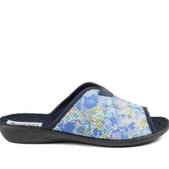 Comfort Slip On Mule Slippers - Navy Multi