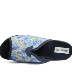 Comfort Slip On Mule Slippers - Navy Multi