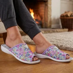 Comfort Slip On Mule Slippers - Purple Multi