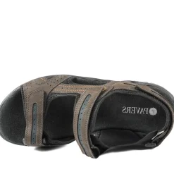 Comfy Triple Touch Fasten Sandals - Dark Brown