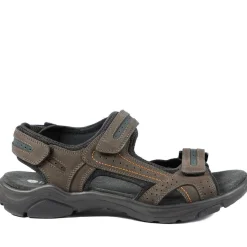 Comfy Triple Touch Fasten Sandals - Dark Brown