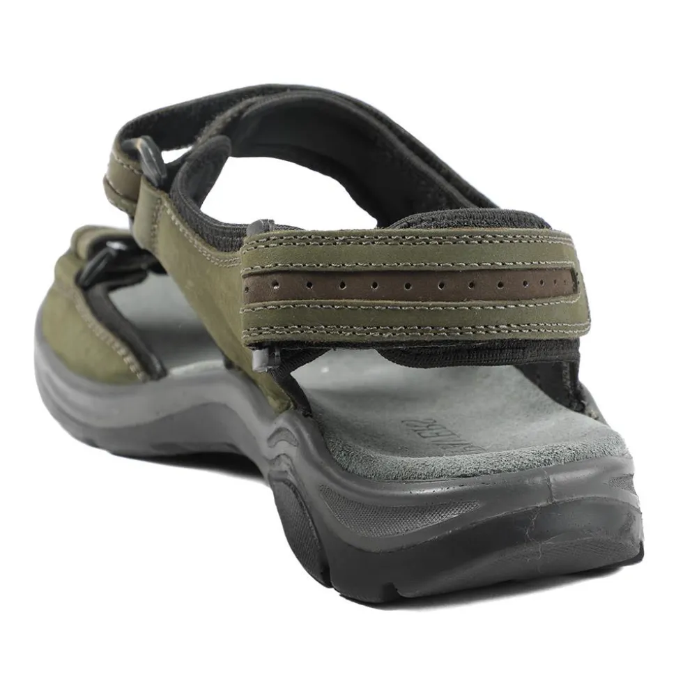Comfy Triple Touch Fasten Sandals - Khaki