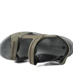 Comfy Triple Touch Fasten Sandals - Khaki