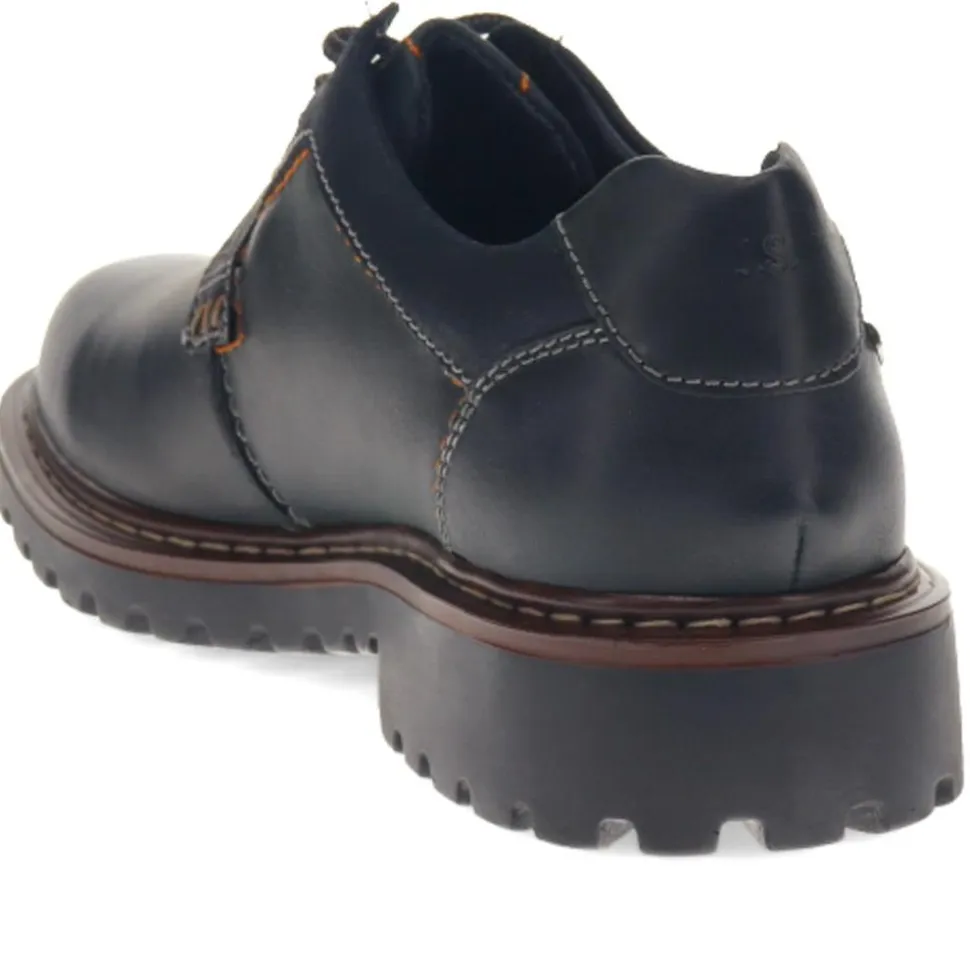 Commando Tread Lace-Up Shoes - Black