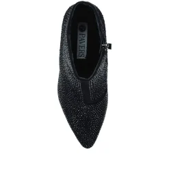 Cone-Heeled Smart Ankle Boots - Black