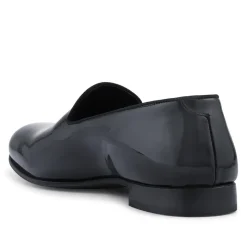 Conley Blake Stitched Leather Slip On Shoes - Black Patent