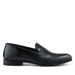 Conley Blake Stitched Leather Slip On Shoes - Black Patent