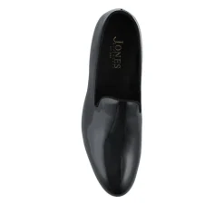 Conley Blake Stitched Leather Slip On Shoes - Black Patent