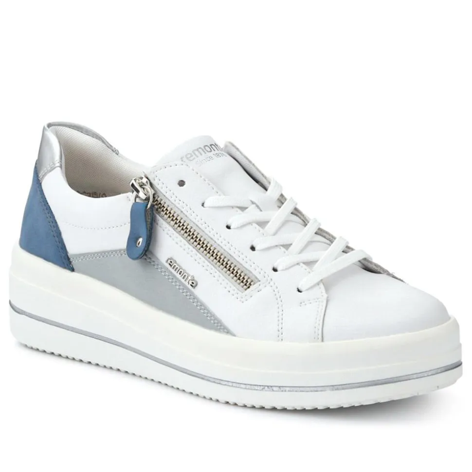 Contrasting Zip Trainers - Blue Multi