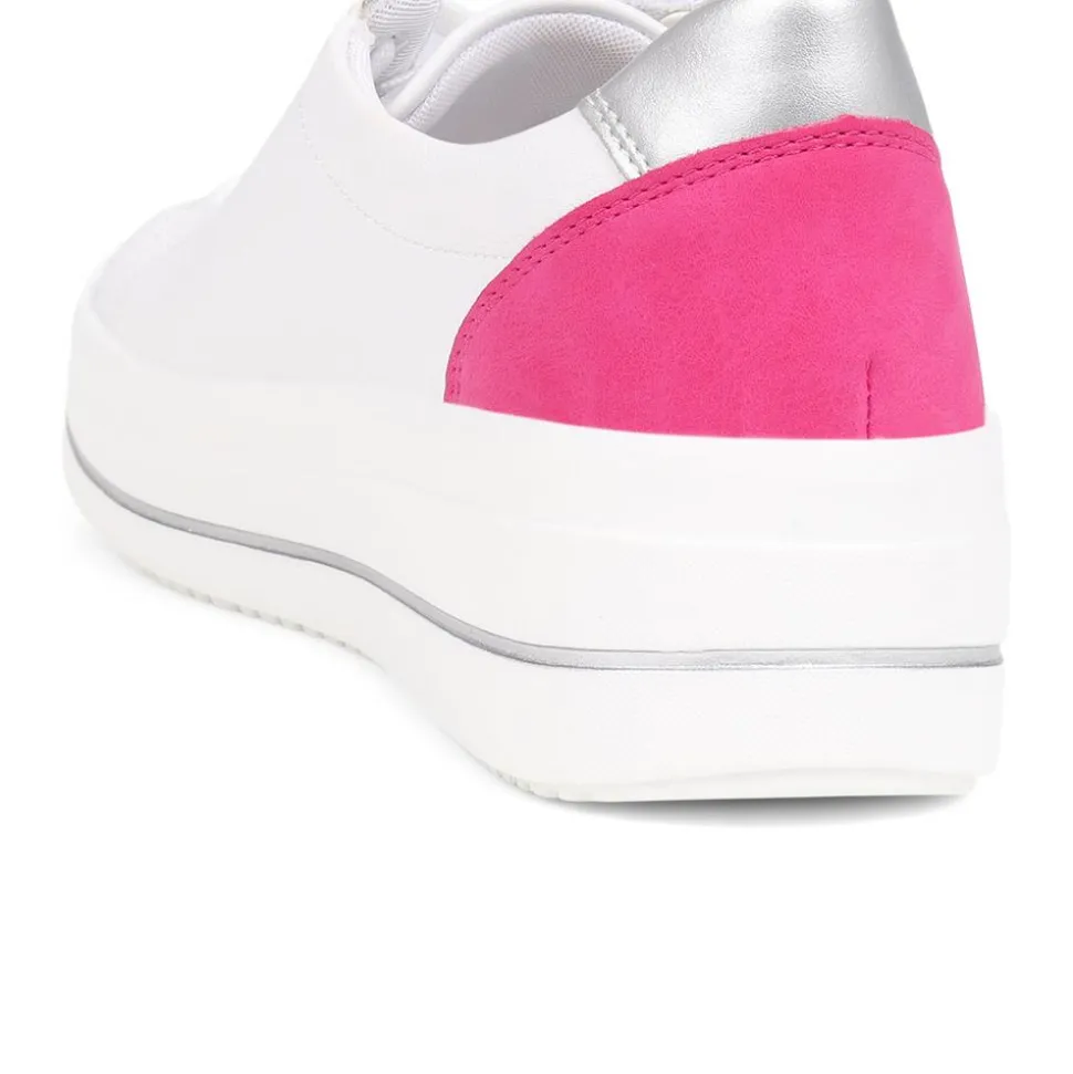 Contrasting Zip Trainers - White Multi