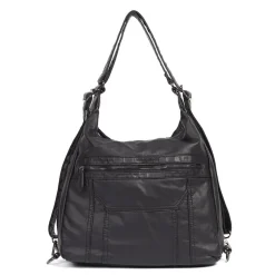 Convertible Shoulder Bag Backpack - Black