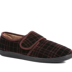 Cosy Tartan Slippers - Brown Multi