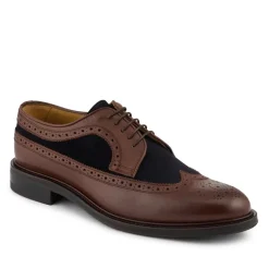Coventry Smart Blake Stitched Leather Brogues - BROWN-NAVY