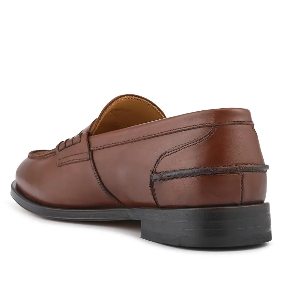 Creed Smart Blake Stitched Leather Penny Loafers - Brown Multi
