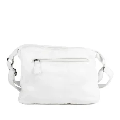 Crossbody Bag with Zip Pocket - White