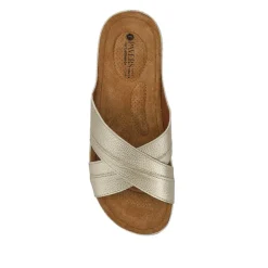 Crossover Mule Sandals - Soft Gold