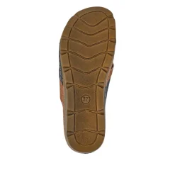 Crossover Mule Sandals - Tan-Navy