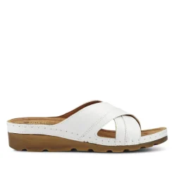 Crossover Mule Sandals - White