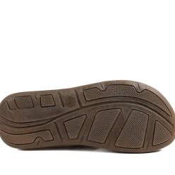 Cross Strap Comfort Slip On Sandals - Brown