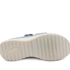 Cross Strap Toe Post Sandals - Denim