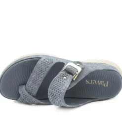 Cross Strap Toe Post Sandals - Denim