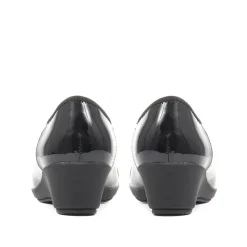 Cushioned Ballet Pumps - Black Patent