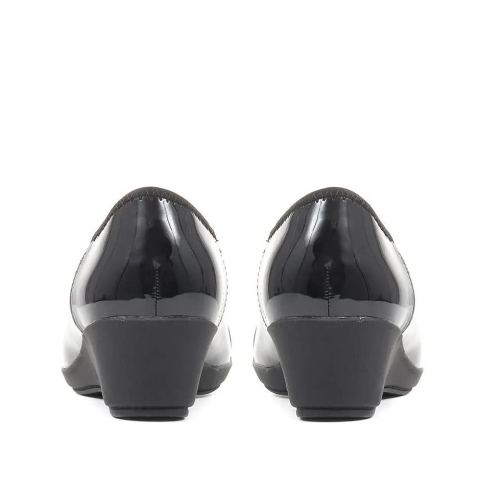 Cushioned Ballet Pumps - Black Patent