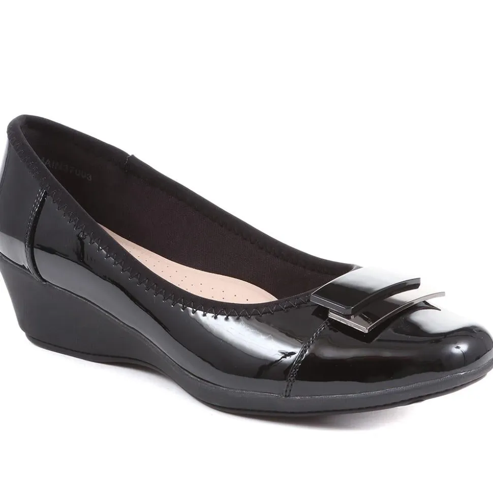Cushioned Ballet Pumps - Black Patent