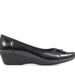 Cushioned Ballet Pumps - Black Patent