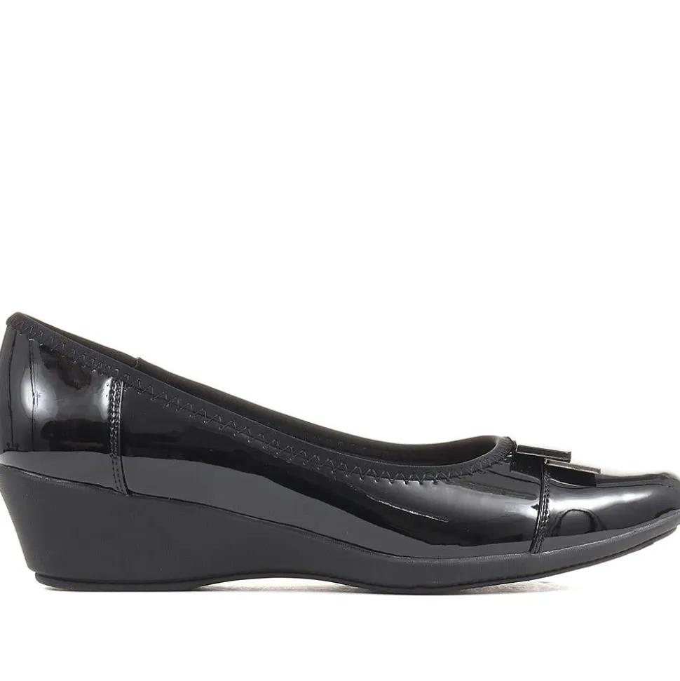 Cushioned Ballet Pumps - Black Patent