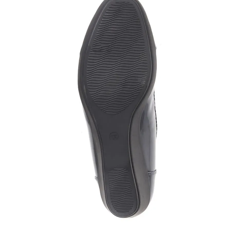 Cushioned Ballet Pumps - Navy Patent