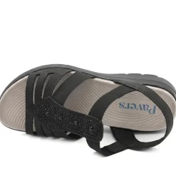 Cushioned Comfort Fit Sandals - Black