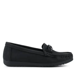 Cushioned Insole Moccasins - Black