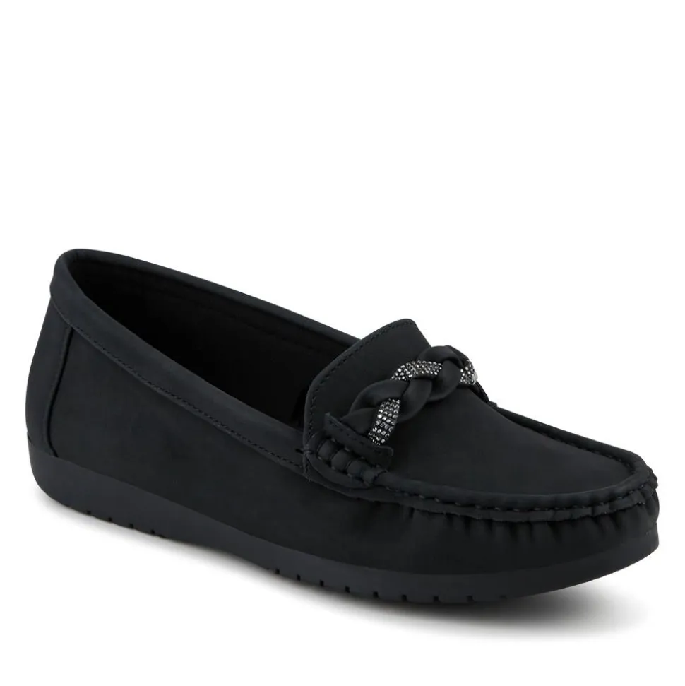 Cushioned Insole Moccasins - Black