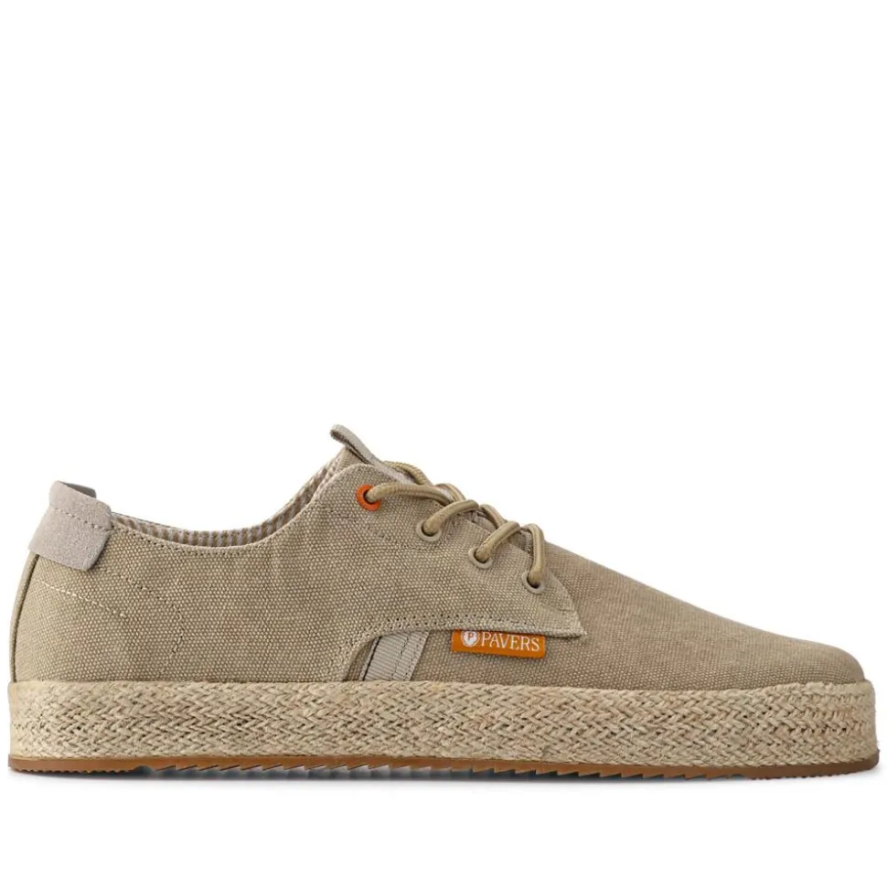 Cushioned Lace-Up Shoes - Beige