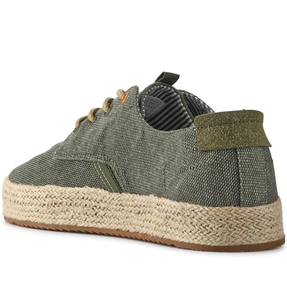 Cushioned Lace-Up Shoes - Khaki