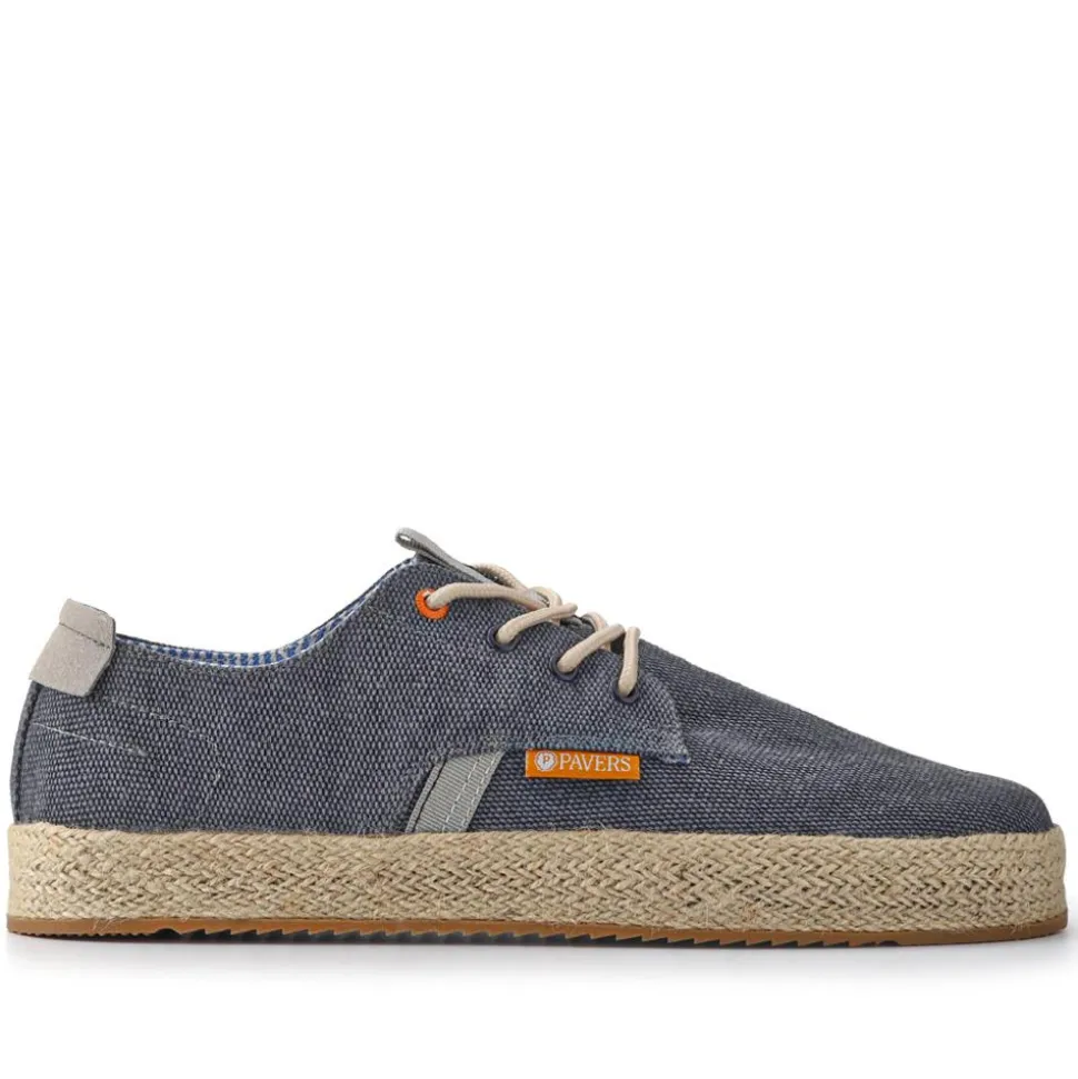 Cushioned Lace-Up Shoes - Navy