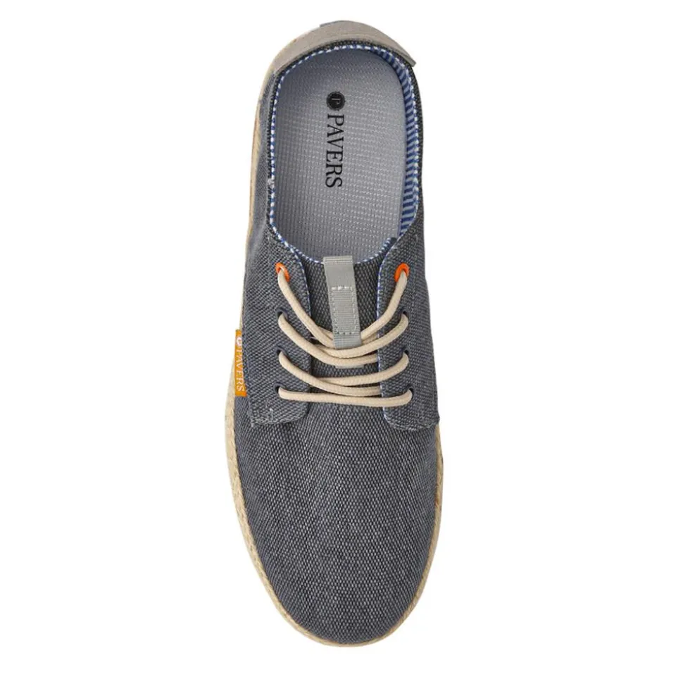 Cushioned Lace-Up Shoes - Navy