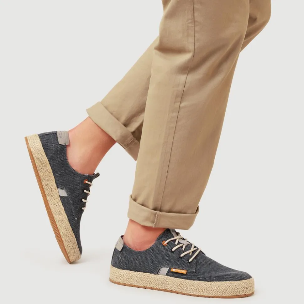 Cushioned Lace-Up Shoes - Navy