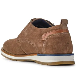 Cushioned Leather Lace-Up Shoes - Taupe