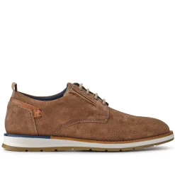 Cushioned Leather Lace-Up Shoes - Taupe