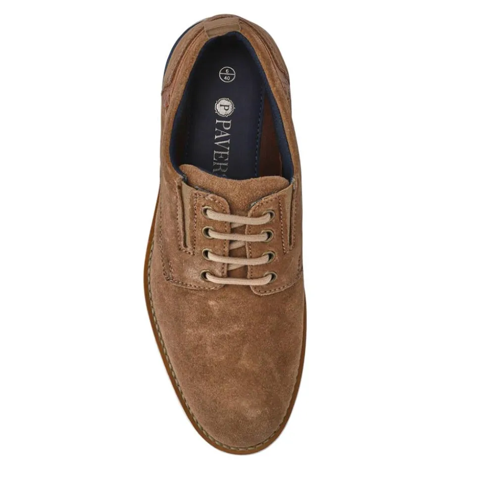 Cushioned Leather Lace-Up Shoes - Taupe
