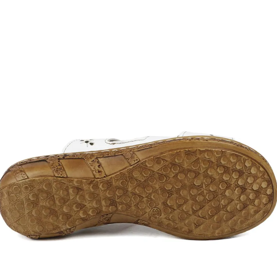 Cushioned Leather Mule Sandals - White