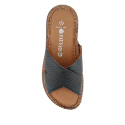 Cushioned Leather Mules - Black