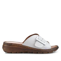 Cushioned Leather Mules - White