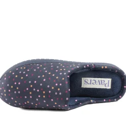 Cushioned Memory Foam Mule Slippers - Navy Multi